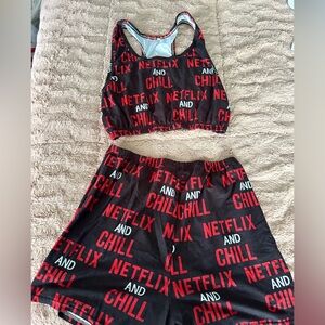 netflix and chill 2 piece set